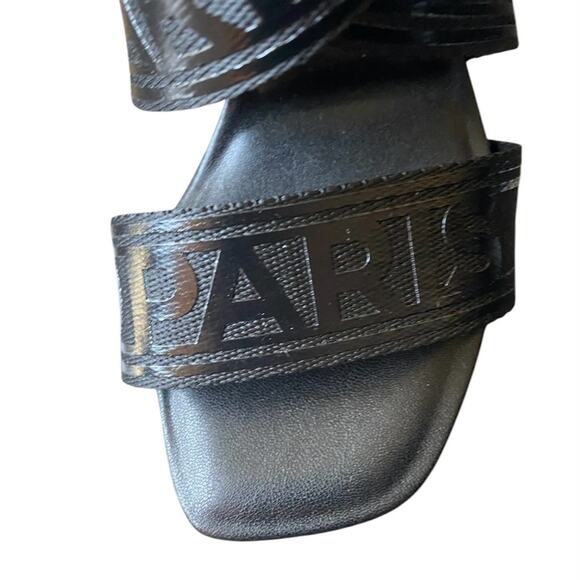 Karl Lagerfeld Black Paris Careliz Sandal Heels Sz 6.5 - Picture 4 of 5